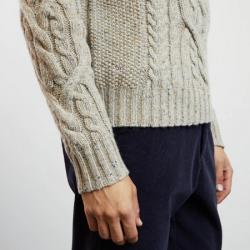 Pull mouliné en maille torsadée  