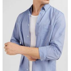 Chemise unie ciel en coton coupe classique