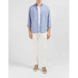 Chemise unie ciel en coton coupe classique