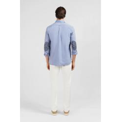 Chemise unie ciel en coton coupe classique