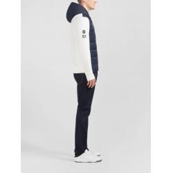 Sweat blanc zippé colorblock bimatière XV de France