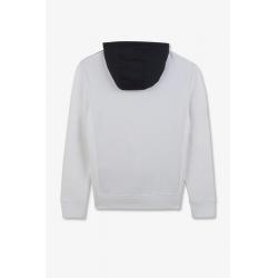 Sweat blanc zippé colorblock bimatière XV de France