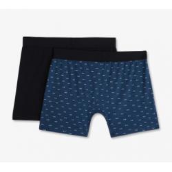 Pack de 2 boxers bleu uni et noeuds papillon