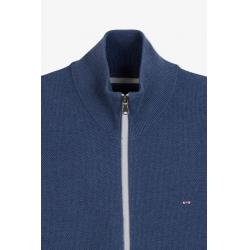 Cardigan zippé bleu