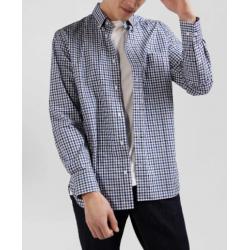 Chemise en popeline de coton à carreaux bicolore coupe Regular