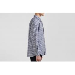 Chemise en popeline de coton à carreaux bicolore coupe Regular