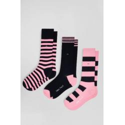 Lot de 3 paires de chaussettes cerclées en coton stretch