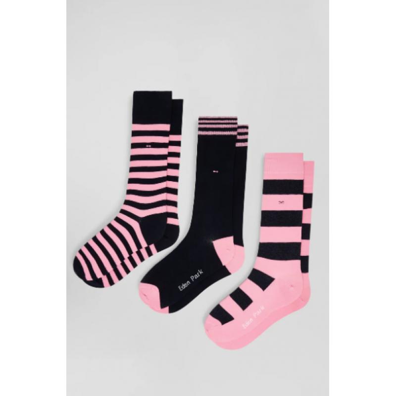 Lot de 3 paires de chaussettes cerclées en coton stretch