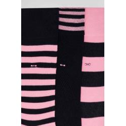 Lot de 3 paires de chaussettes cerclées en coton stretch