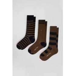 Lot de 3 paires de chaussettes cerclées en coton stretch