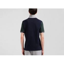 Polo manches courtes en piqué coton vert col jacquard Eden Park coupe Regular