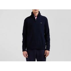 Pull col camionneur en coton bleu marine coupe Regular