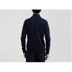 Pull col camionneur en coton bleu marine coupe Regular bande jacquard Eden Park