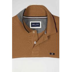 Polo manches longues colorblock en piqué coton coupe Regular