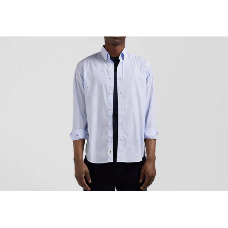 Chemise en coton ciel coupe Regular