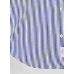 Chemise en popeline de coton bleu marine à rayures bâton coupe Regular