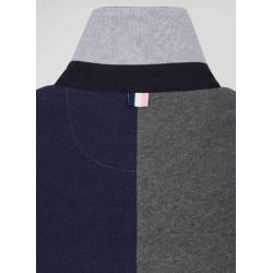 Maillot manches longues colorblock en coton gris coupe Regular