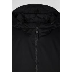 Parka longue à capuche en nylon noir