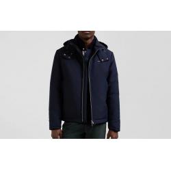 Blouson zippé à capuche bleu marine