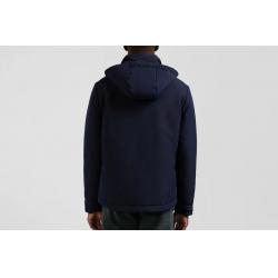 Blouson zippé à capuche bleu marine