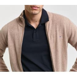 Cardigan zippé en laine d'agneau ultra-fine