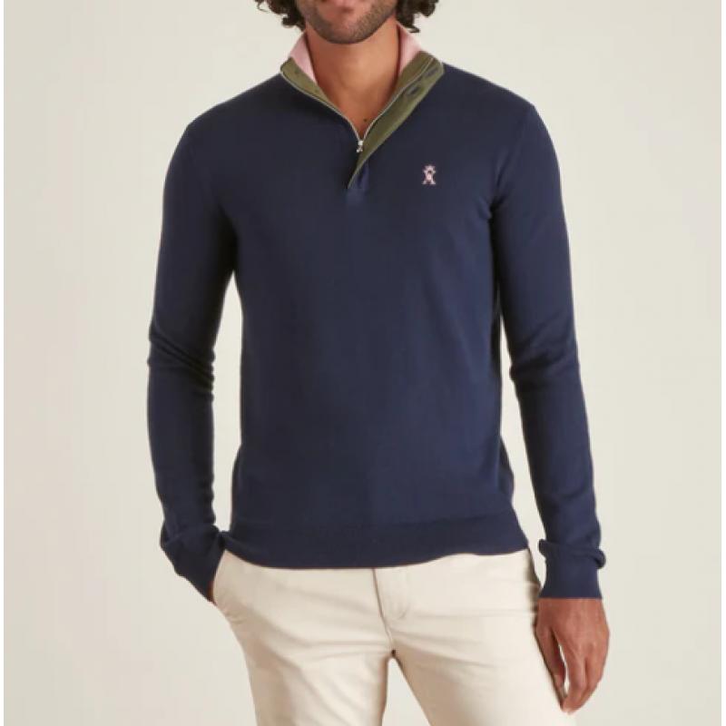 Pull col montant demi zip