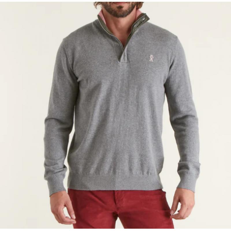 Pull col montant demi zip