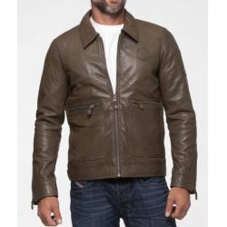 Blouson en cuir Steeve McQueen Craig army Homme