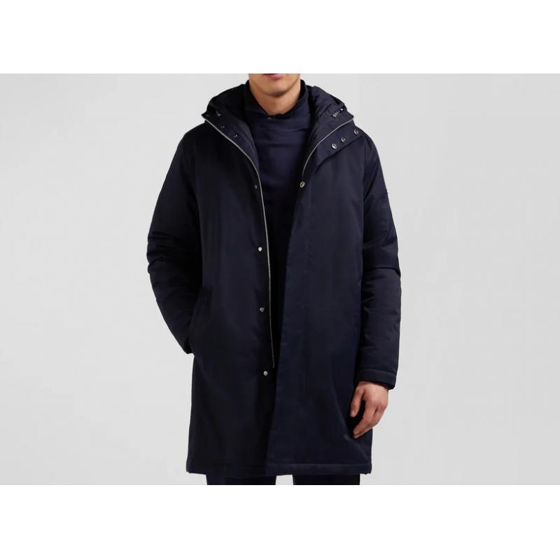 Parka et doudoune 2-en-1 en nylon bleu marine