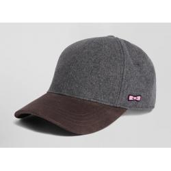 Casquette en feutre de laine gris et marron