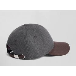 Casquette en feutre de laine gris et marron