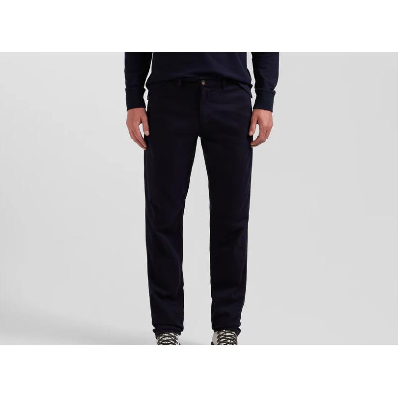 Pantalon chino en piqué de coton stretch et modal coupe Regular