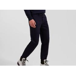 Pantalon chino en piqué de coton stretch et modal coupe Regular