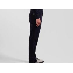 Pantalon chino en piqué de coton stretch et modal coupe Regular