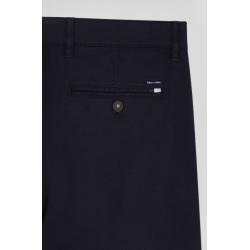 Pantalon chino en piqué de coton stretch et modal coupe Regular