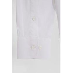 Chemise en popeline de coton blanc coupe Regular