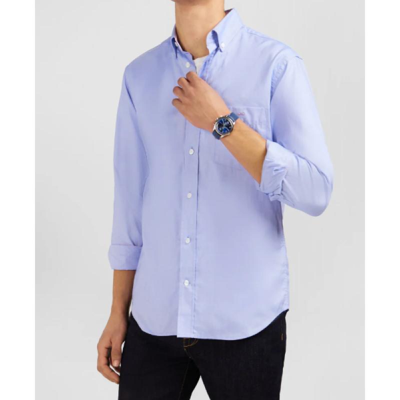 Chemise unie en coton Oxford de qualité