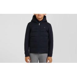 Sweatshirt zippé matelassé à capuche bleu marine coupe Regular