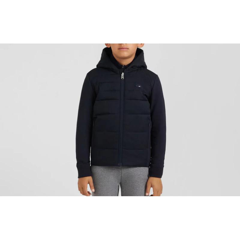 Sweatshirt zippé matelassé à capuche bleu marine coupe Regular