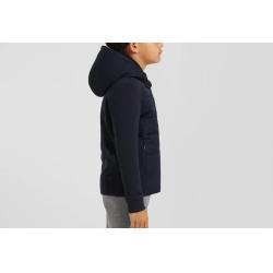 Sweatshirt zippé matelassé à capuche bleu marine coupe Regular